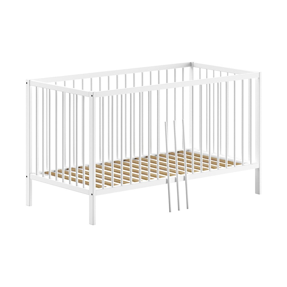 Biela postieľka z borovicového dreva 70x140 cm DINO – Vipack