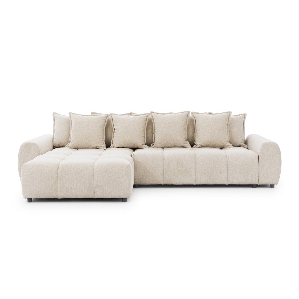 Béžová rohová pohovka (ľavý roh/s leňoškou) Albane  – Ropez