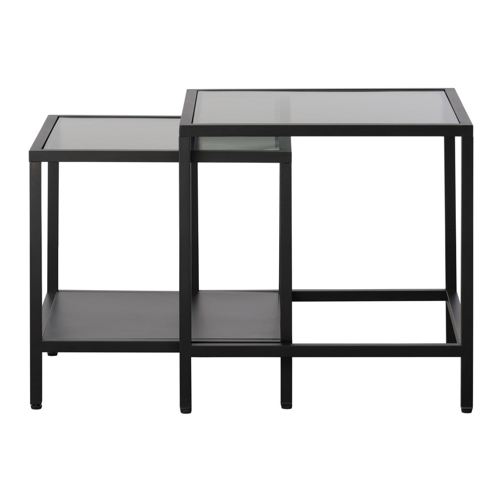 Sklenené odkladacie stolíky v súprave 2 ks 50x50 cm Bronco – Unique Furniture