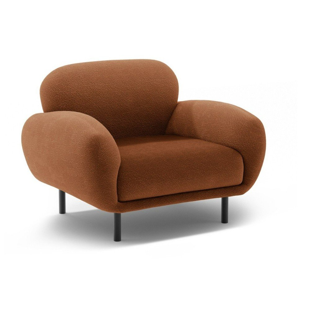 Terakotové kreslo z textílie buklé Poppy – Micadoni