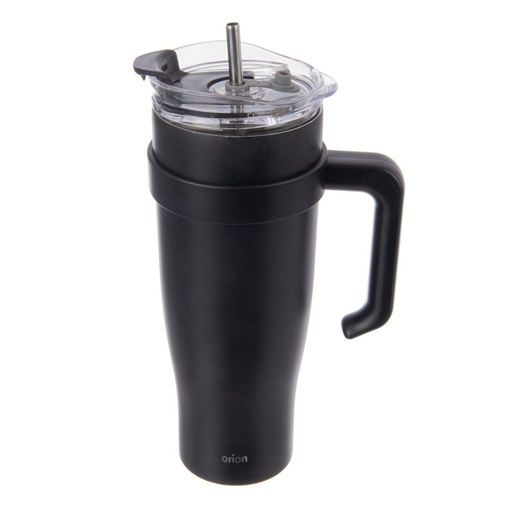 Čierny termo hrnček so slamkou 1