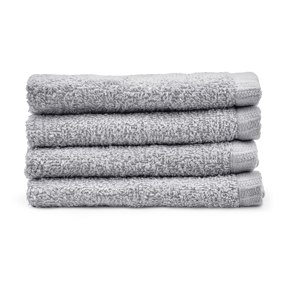 Sivé rýchloschnúce bavlnené uteráky v súprave 4 ks 30x30 cm Quick Dry – Catherine Lansfield