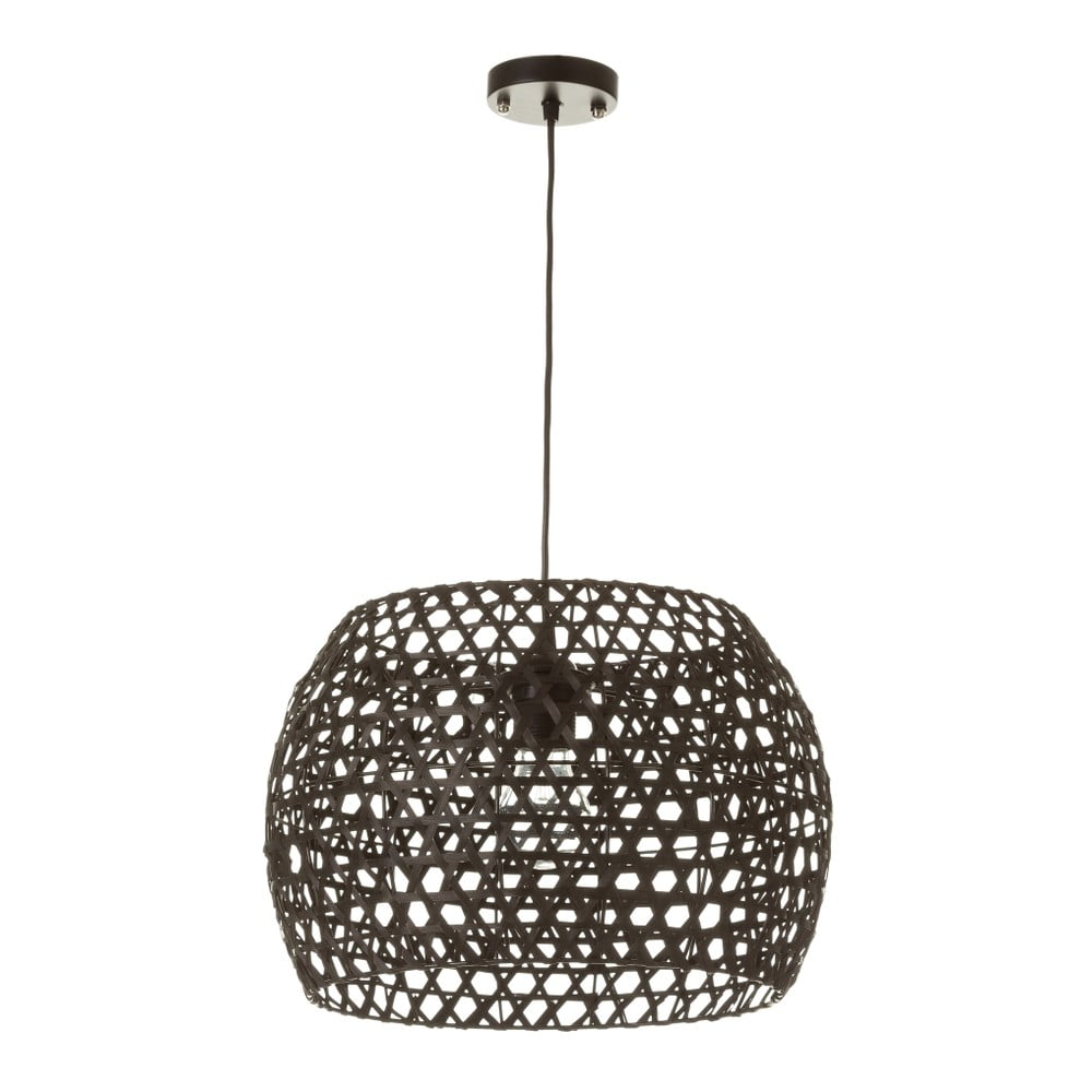 Čierne bambusové stropné svietidlo s bambusovým tienidlom ø 35 cm – Casa Selección