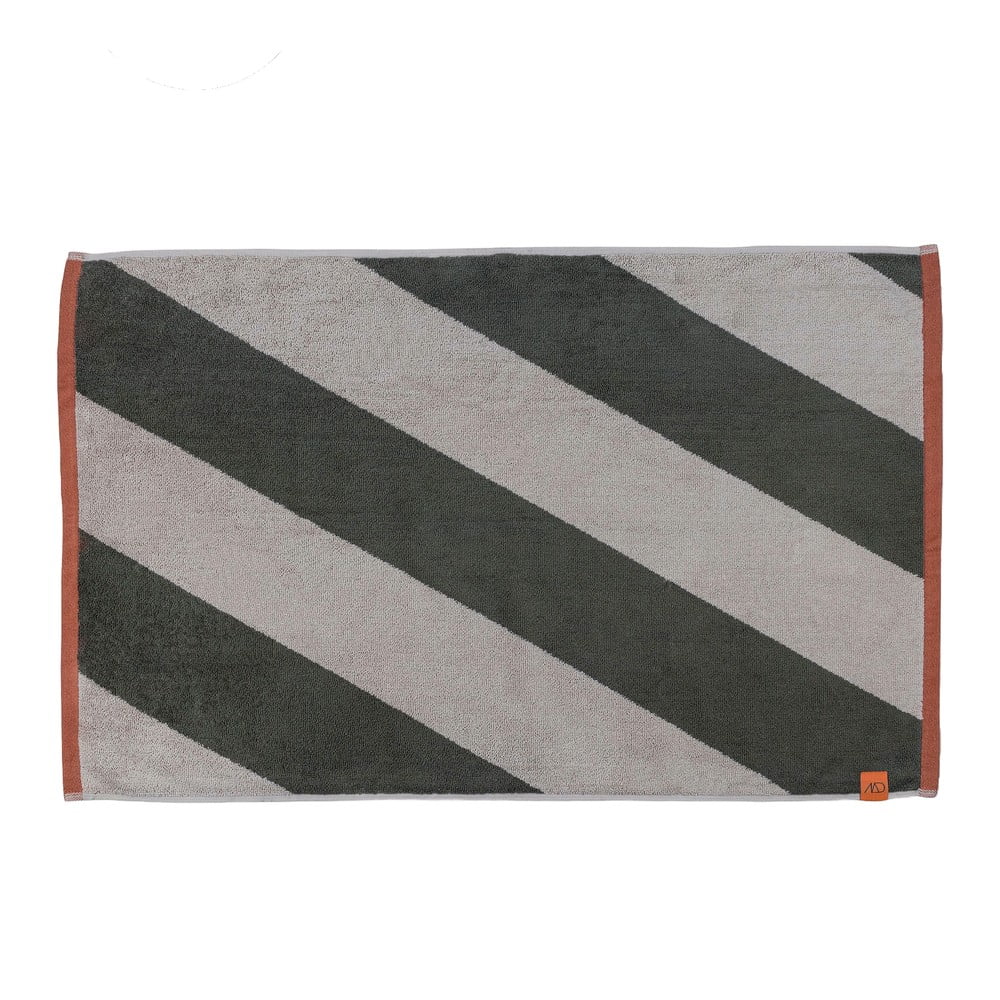 Kaki kúpeľňová predložka z bio bavlny 50x80 cm Diagonal – Mette Ditmer Denmark