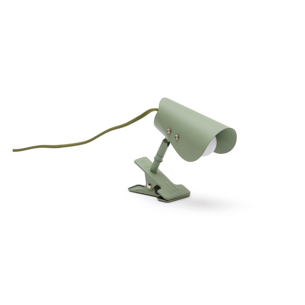 Zelená kovová stolová lampa s klipom (výška  16 cm) Jula – Kave Home