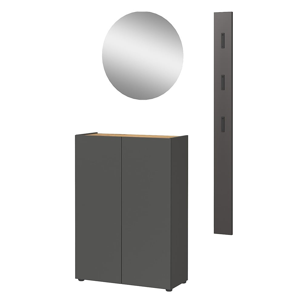 Antracitová predsieňová zostava v dekore duba 104x200x33 cm Alviano – Germania