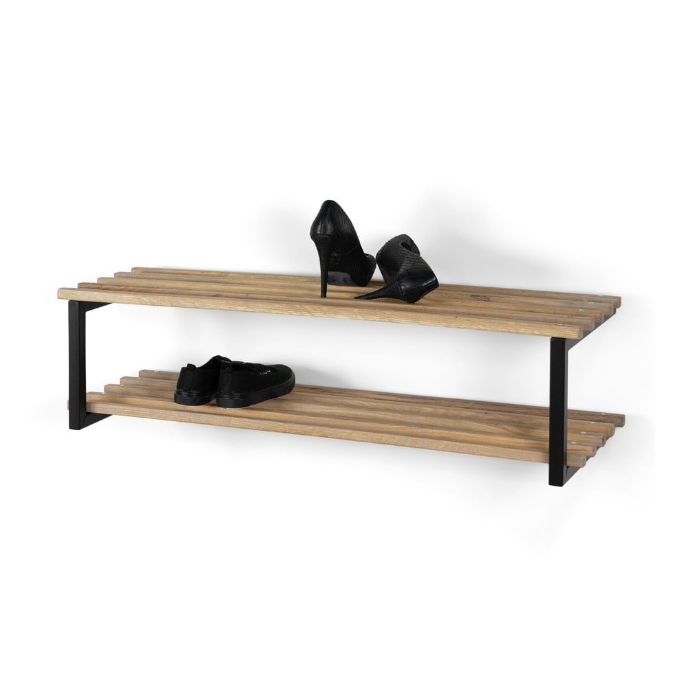 Čierna/v prírodnej farbe kovová závesná skrinka na topánky 100x26x34 cm Marco – Spinder Design