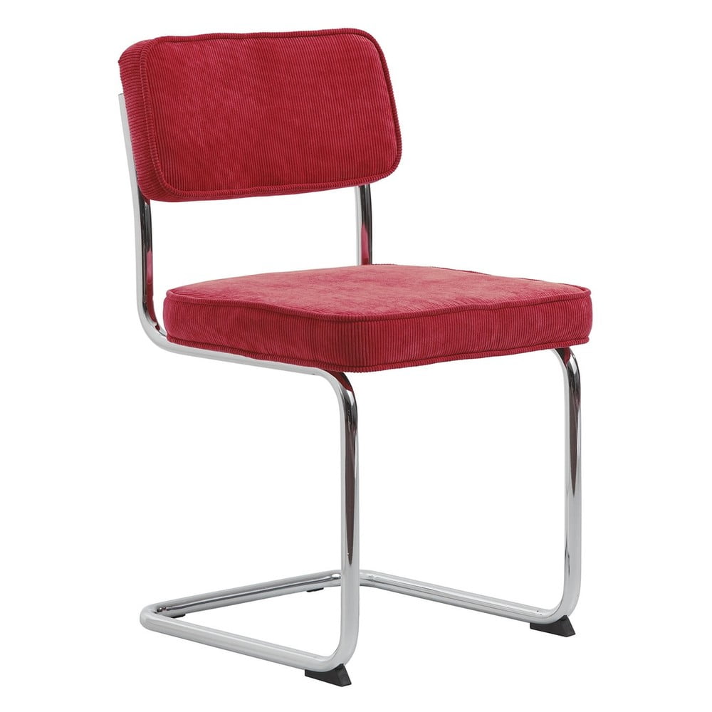 Červená menčestrová jedálenská stolička Rupert – Unique Furniture