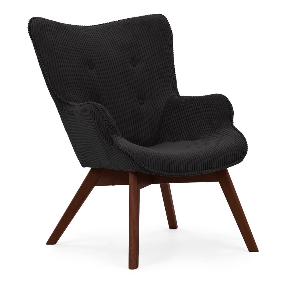 Čierne menčestrové kreslo Niko – Ropez