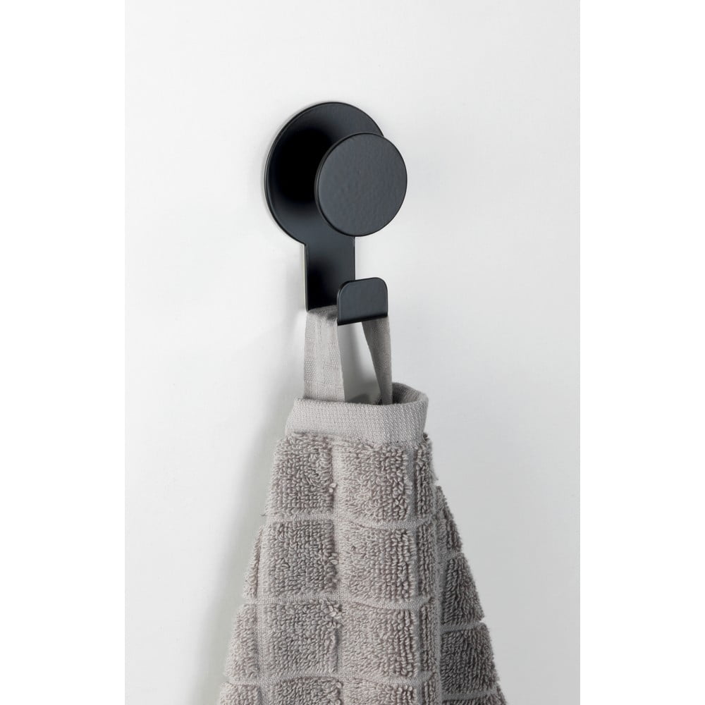 Čierny matný nástenný háčik Wenko Blandas