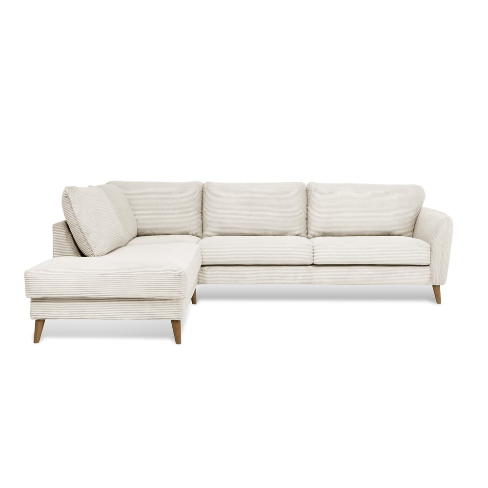 Biela menčestrová rohová pohovka (ľavý roh) Paris – Scandic