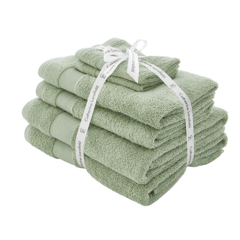 Zelené froté bavlnené uteráky a osušky v súprave 6 ks Anti–Bacterial – Catherine Lansfield
