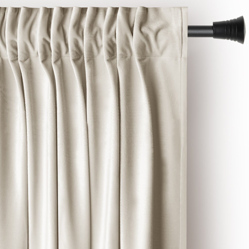 Béžový zamatový dimout záves 140x245 cm Pleat – Restilo