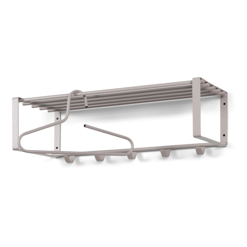 Taupe kovový nástenný vešiak s poličkou 70 cm Rex – Spinder Design