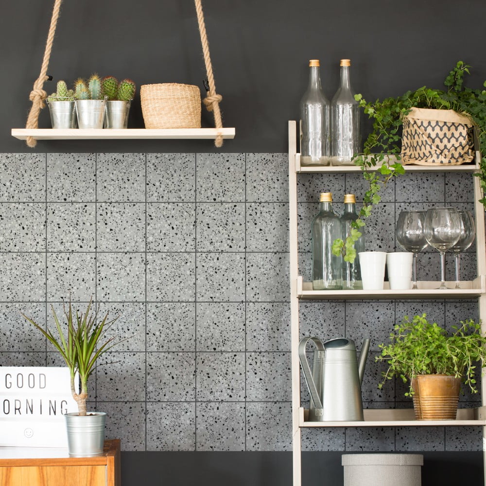 Samolepky na kachličky 60 ks 10x10 cm Terrazo – Ambiance