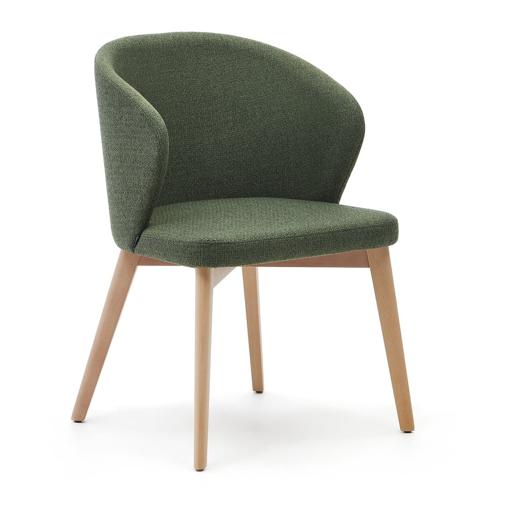 Tmavozelené čalúnené jedálenské kreslo Darice – Kave Home