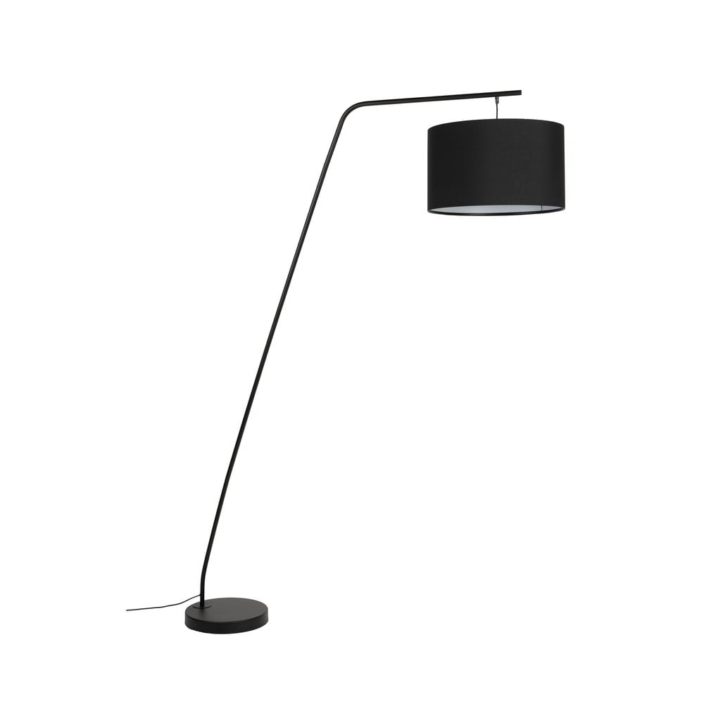 Čierna stojacia lampa s textilným tienidlom (výška 220 cm) Martine – White Label