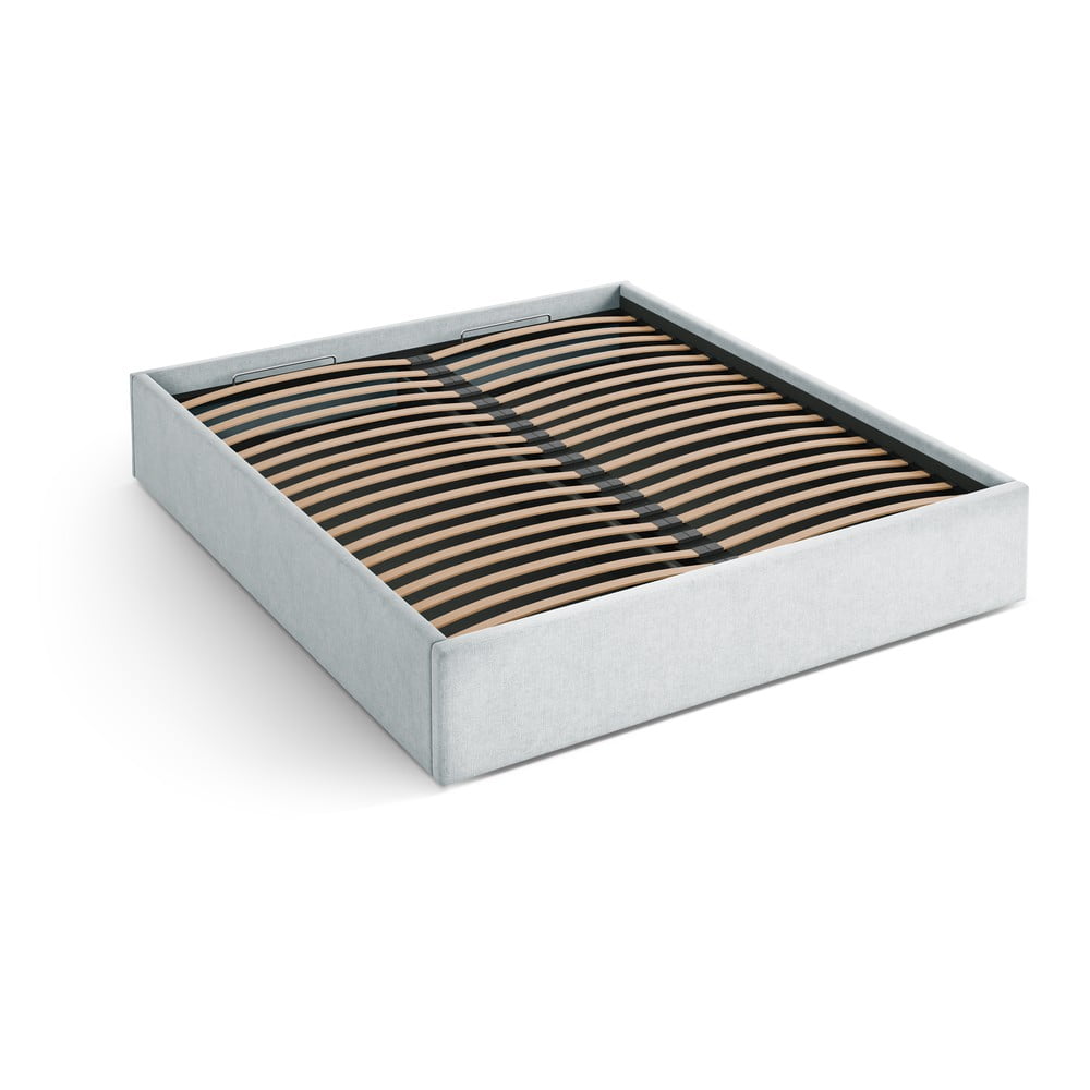 Svetlosivá čalúnená dvojlôžková posteľ s úložným priestorom/bez čela s roštom 180x200 cm Susan – Micadoni