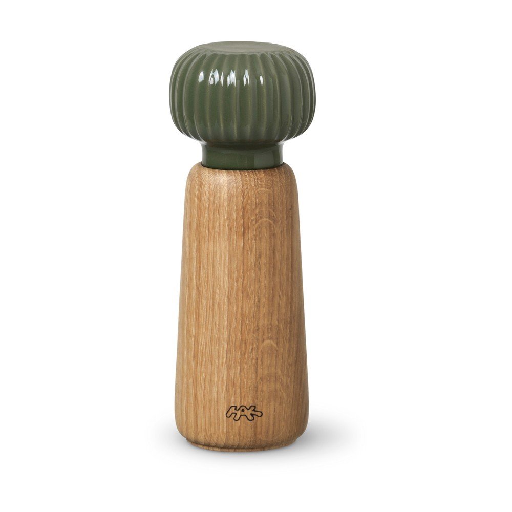 Zelený/v prírodnej farbe drevený mlynček na korenie a soľ Hammershøi – Kähler Design