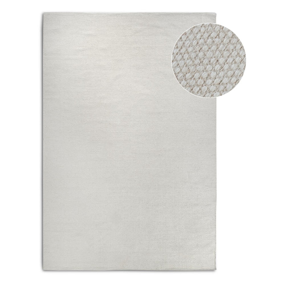 Krémovobiely ručne tkaný koberec s prímesou vlny 80x150 cm Pradesh Natural White – Elle Decoration