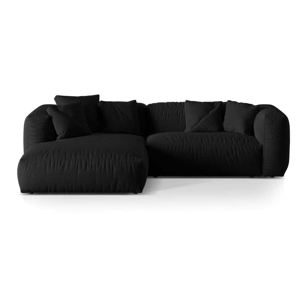 Čierna modulárna rohová pohovka (ľavý roh) Martina – Micadoni Home