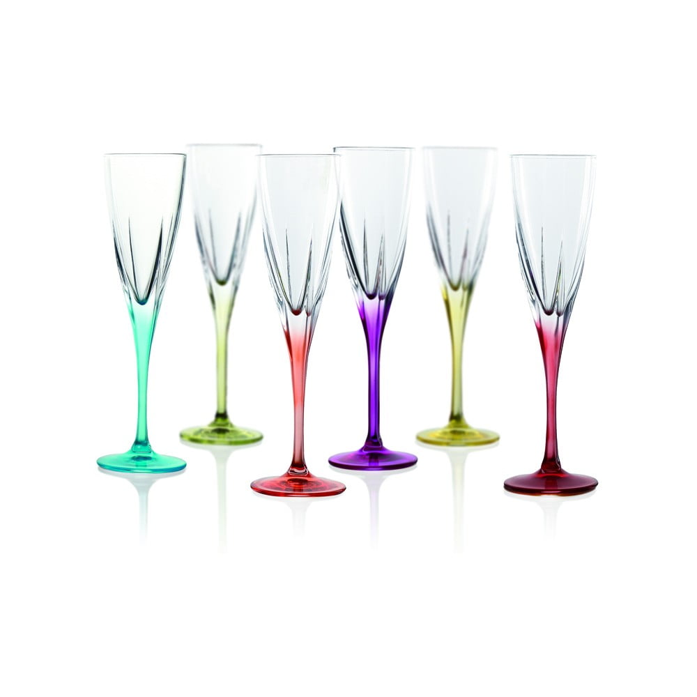Sada 6 pohárov na sekt RCR Cristalleria Italiana Gemma