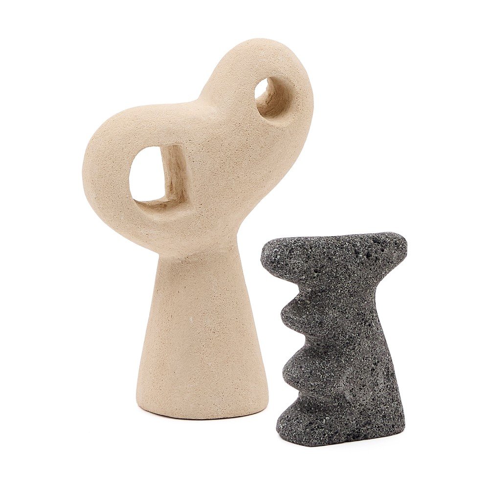 Kamenné sošky v súprave 2 ks (výška  23 cm) Arif – Kave Home