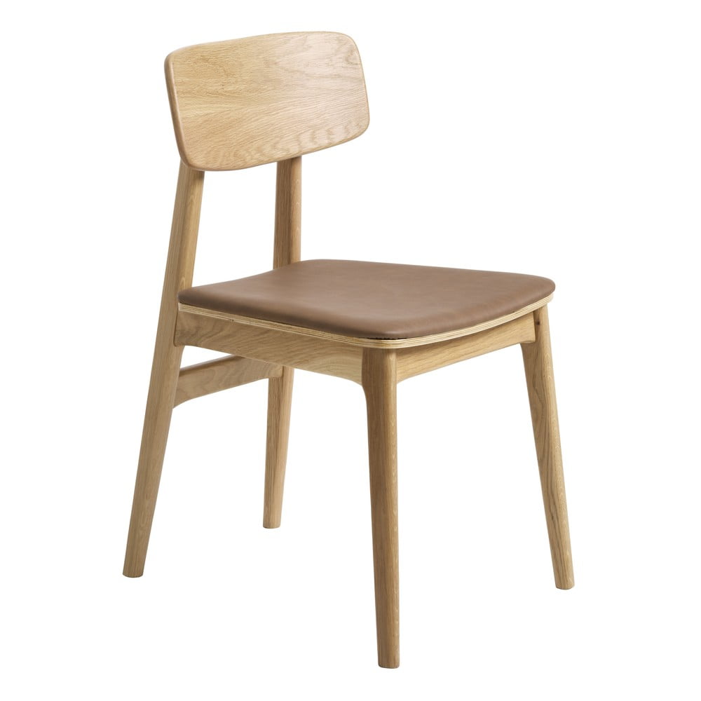 Koňakovohnedá/v prírodnej farbe jedálenská stolička z imitácie kože Livo – Unique Furniture