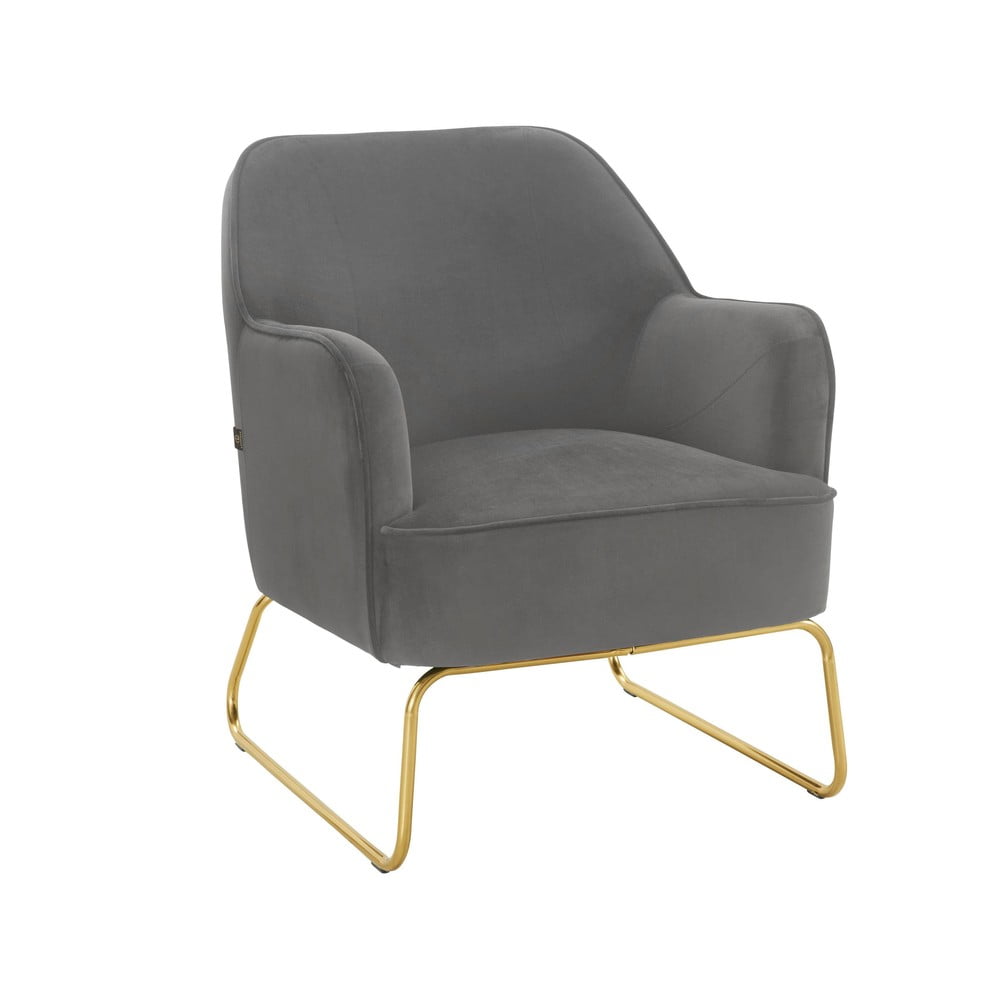 Sivé zamatové kreslo Joshua - Støraa