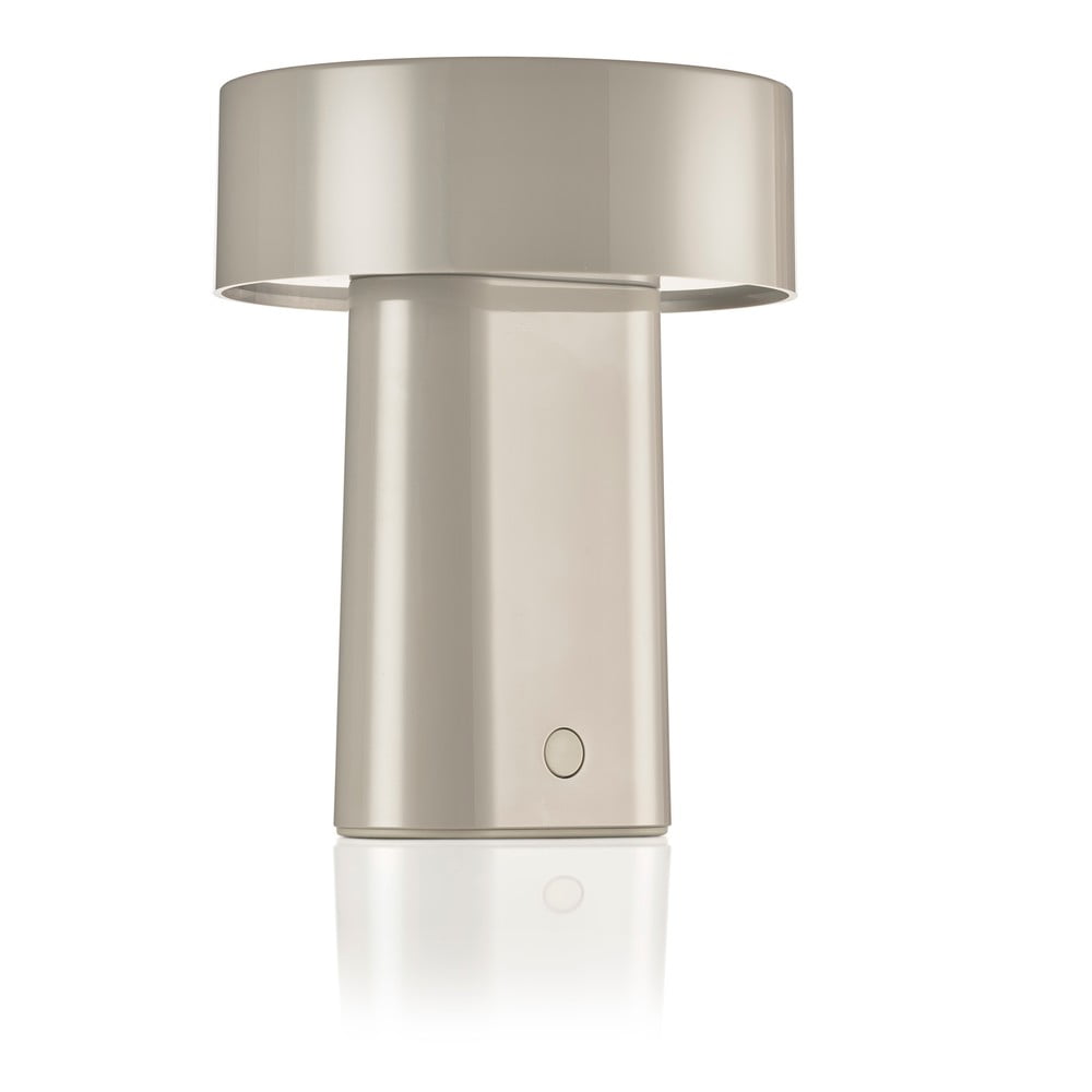 Sivobéžová plastová LED stolová lampa (výška 18 cm) Oblong – Zone