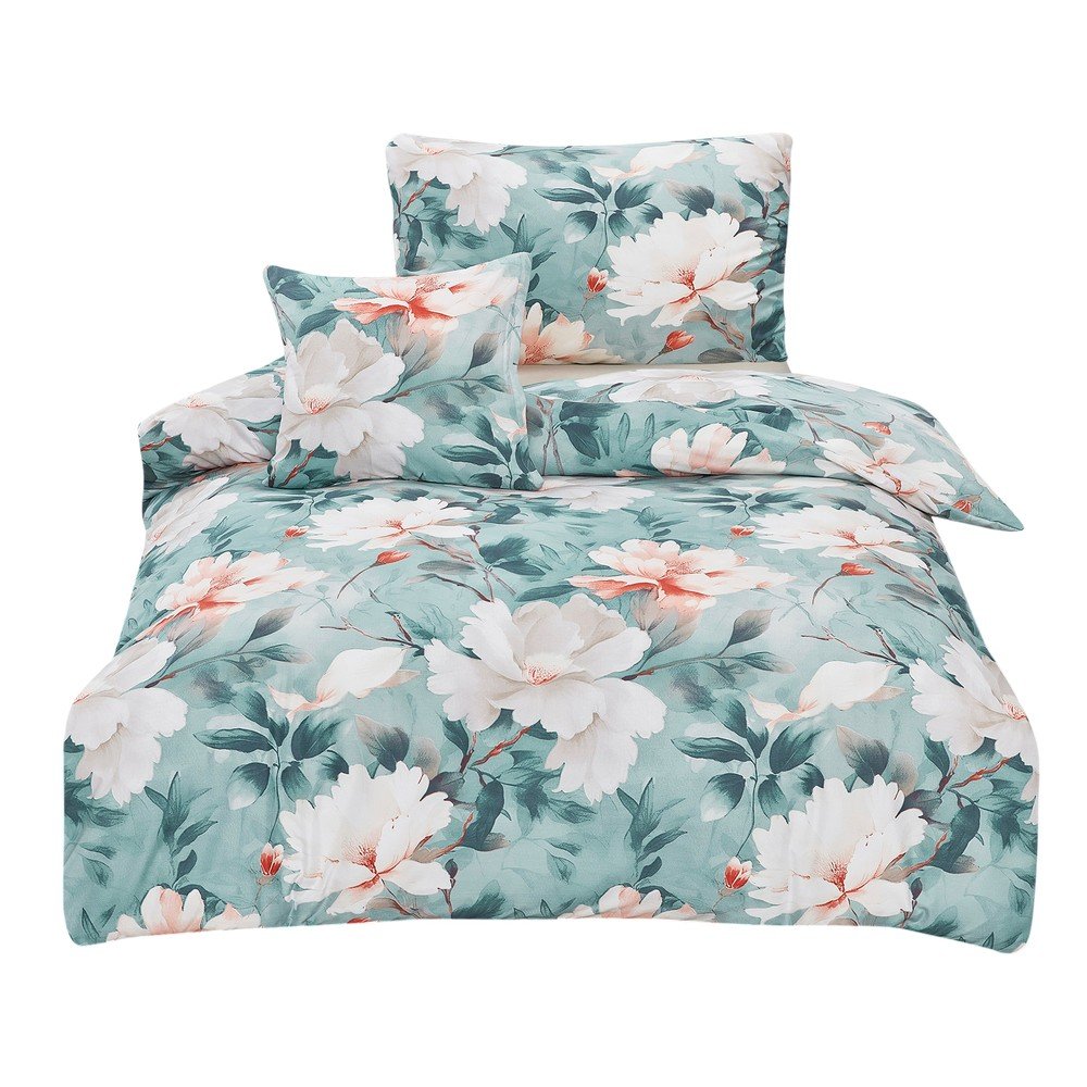 Tyrkysové 3-dielne obliečky na jednolôžko z mikrosaténu 140x200 cm Selma – My House