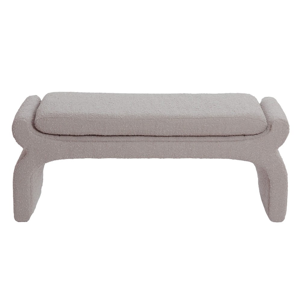 Béžová lavica z textílie buklé Nafya – Light & Living