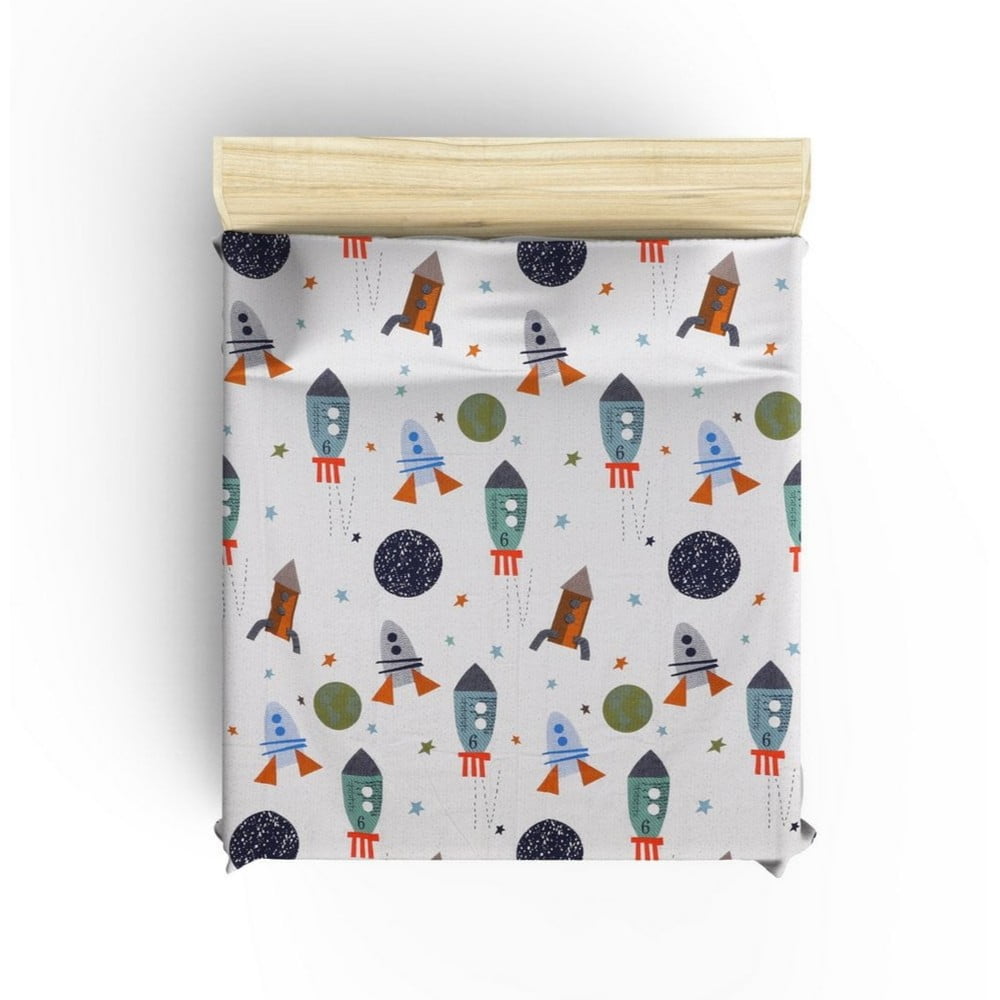 Biely bavlnený detský pléd 140x200 cm Spacex – Mijolnir