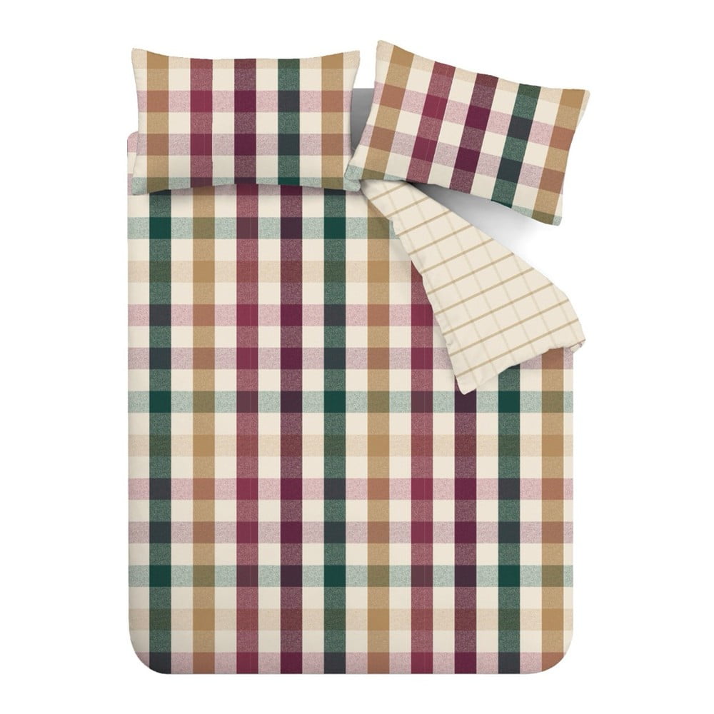 Obliečky na dvojlôžko/predĺžené 230x220 cm Autumn Check – Catherine Lansfield