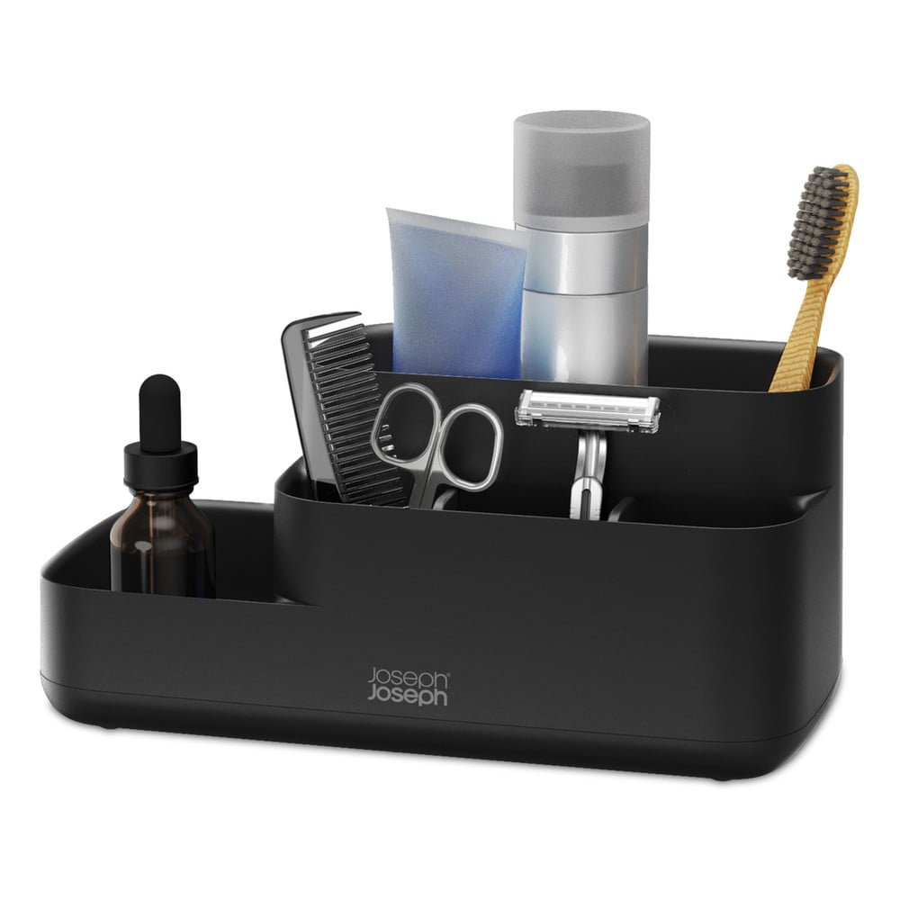Čierny plastový kúpeľňový organizér EasyStore – Joseph Joseph