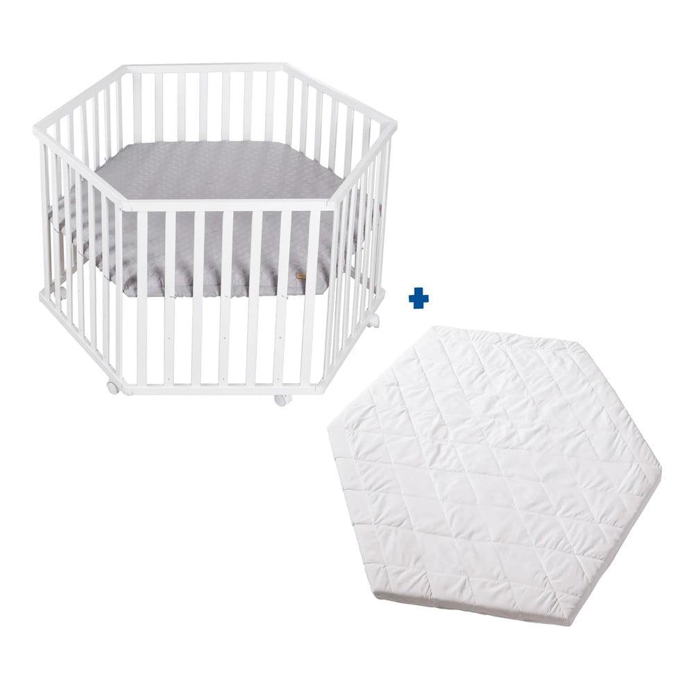 Biela detská ohrádka 112x97 cm Roba style – Roba