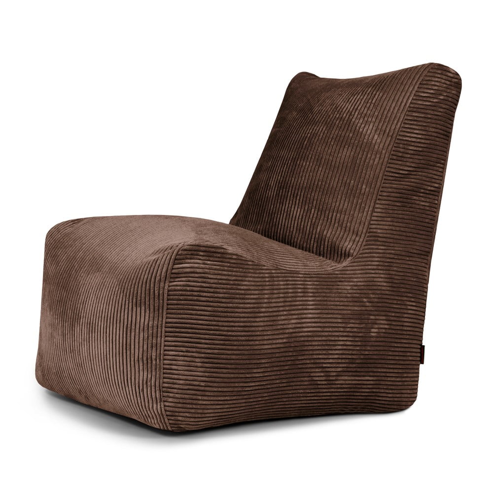 Tmavohnedý menčestrový sedací vak Seat Lounge – SLOWDOWN