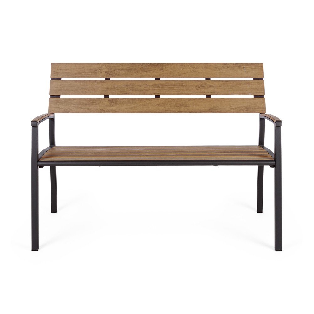 Kovová záhradná lavica v prírodnej farbe Isak – Bizzotto