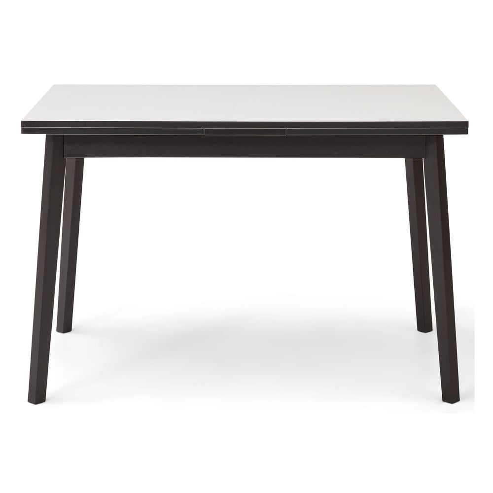 Čiernobiely rozkladací jedálenský stôl v dubovom dekore Hammel Single