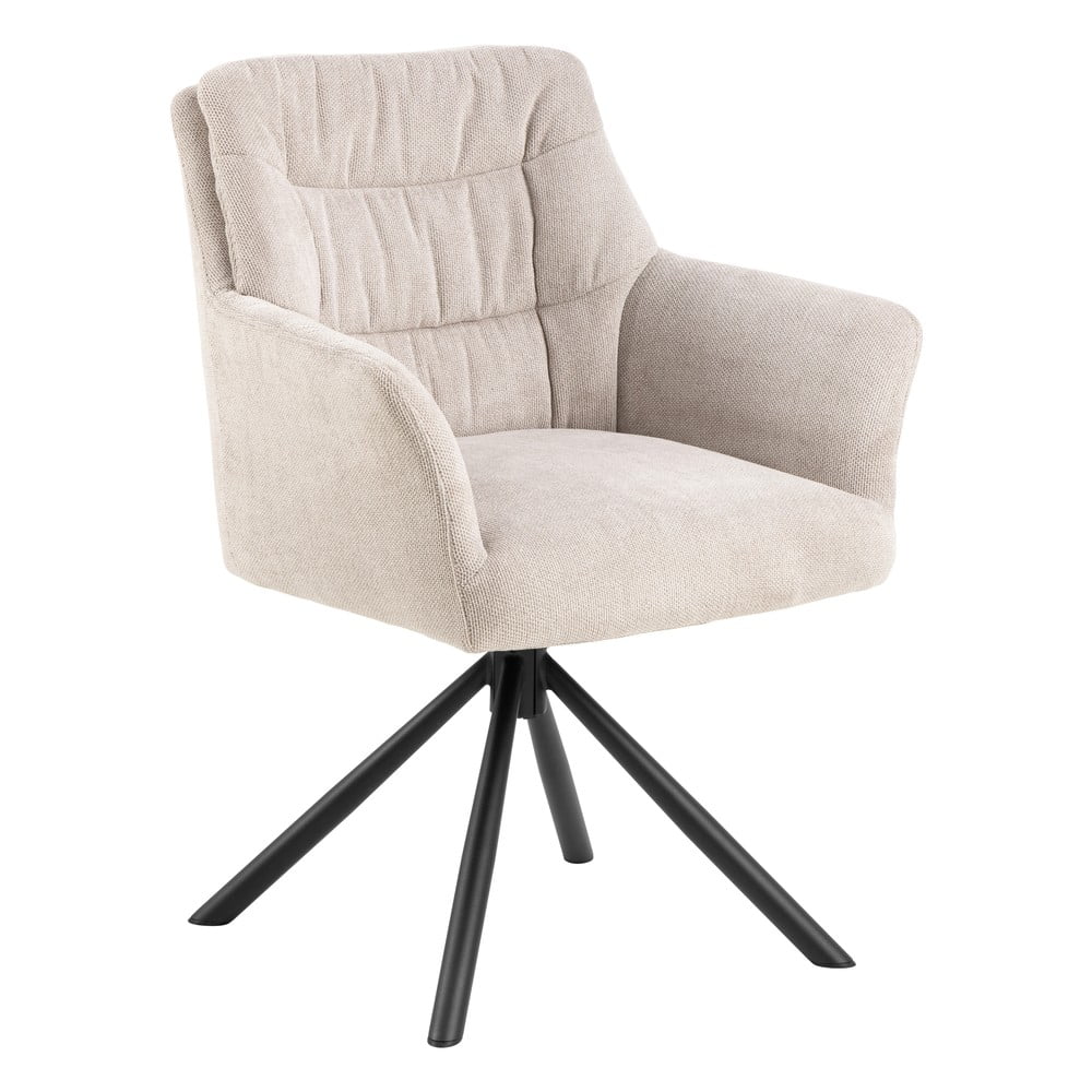 Béžové čalúnené jedálenské kreslo s podrúčkami Alonso – Actona