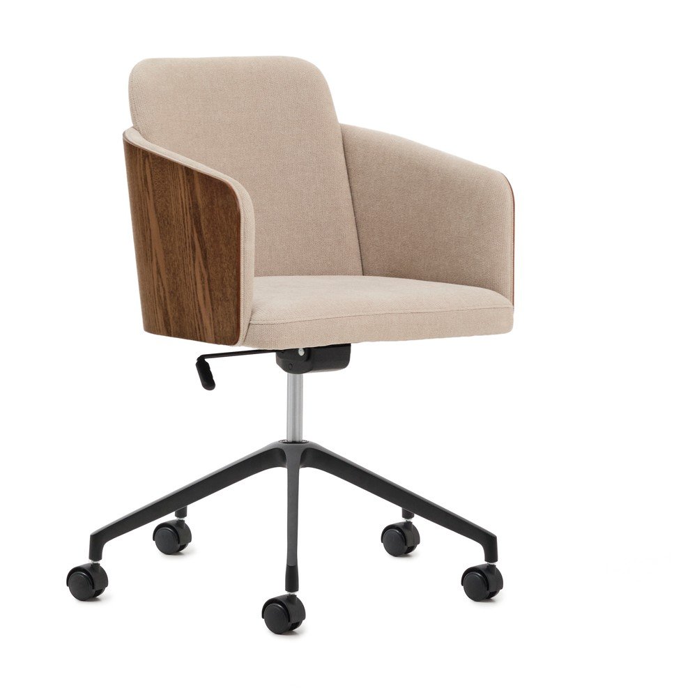 Hnedá čalúnená kancelárska stolička Madai – Kave Home