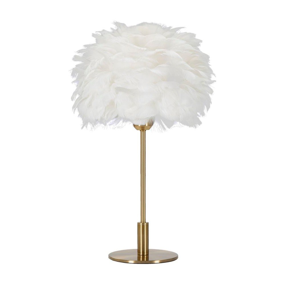 Biela/v zlatej farbe stolová lampa (výška  50 cm) Ball Feather – Mauro Ferretti