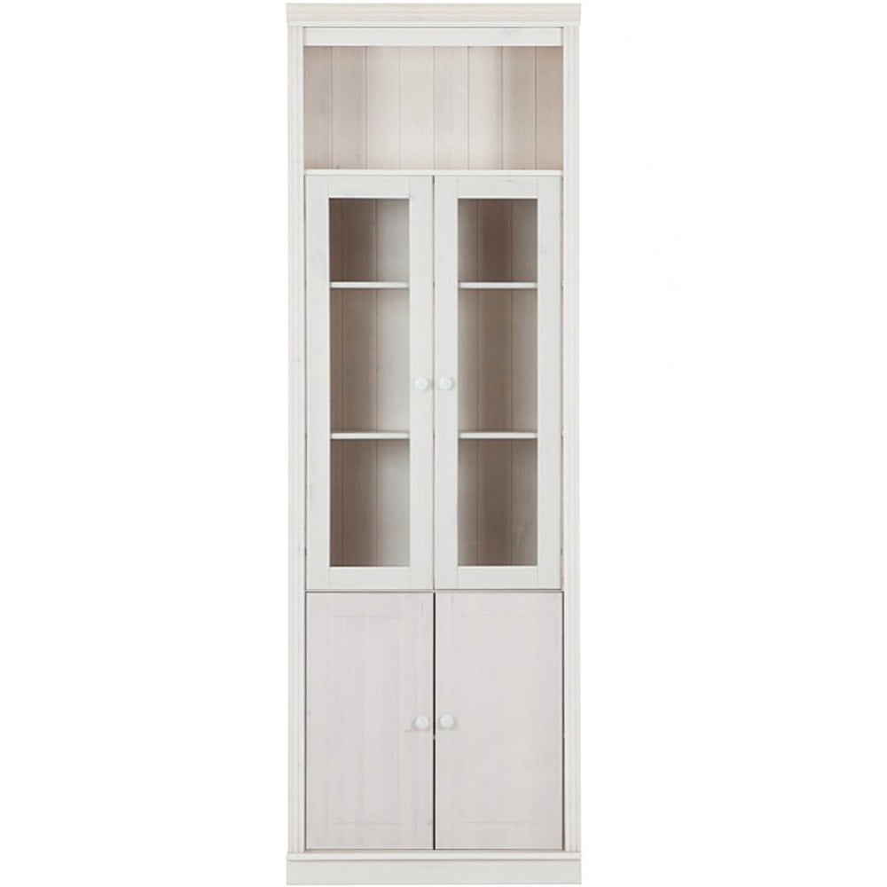 Biela vitrína z borovicového dreva 74x223 cm Anita – Støraa