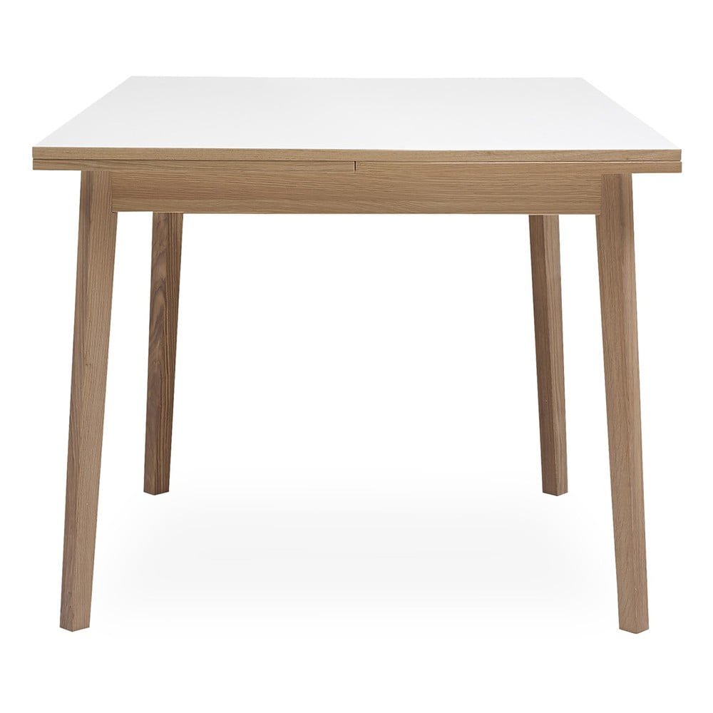 Rozkladací jedálenský stôl s bielou doskou Hammel Single