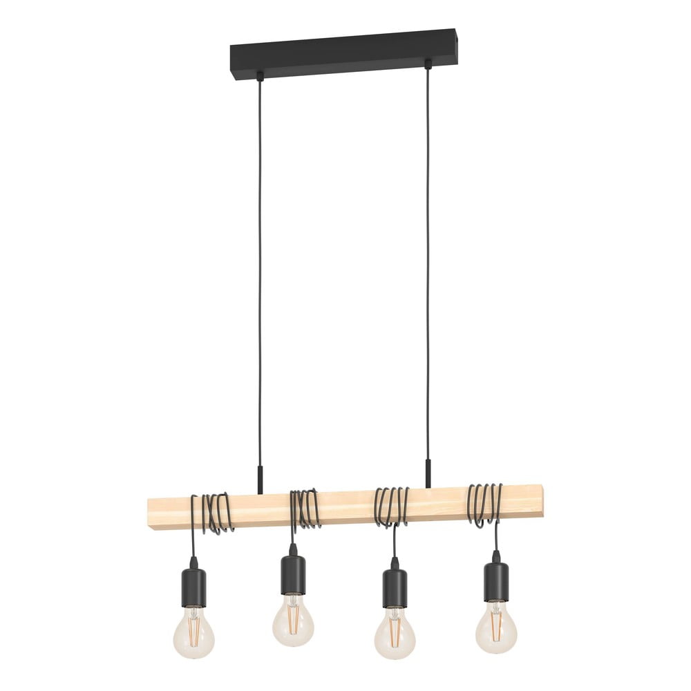 Závesné svietidlo v čiernej a prírodnej farbe TOWNSHEND - EGLO