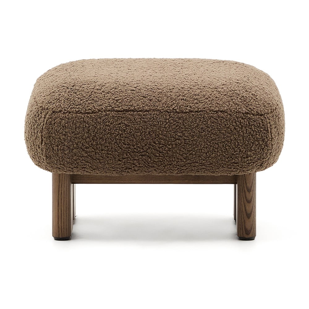 Hnedá podnožka z textílie buklé Nema – Kave Home