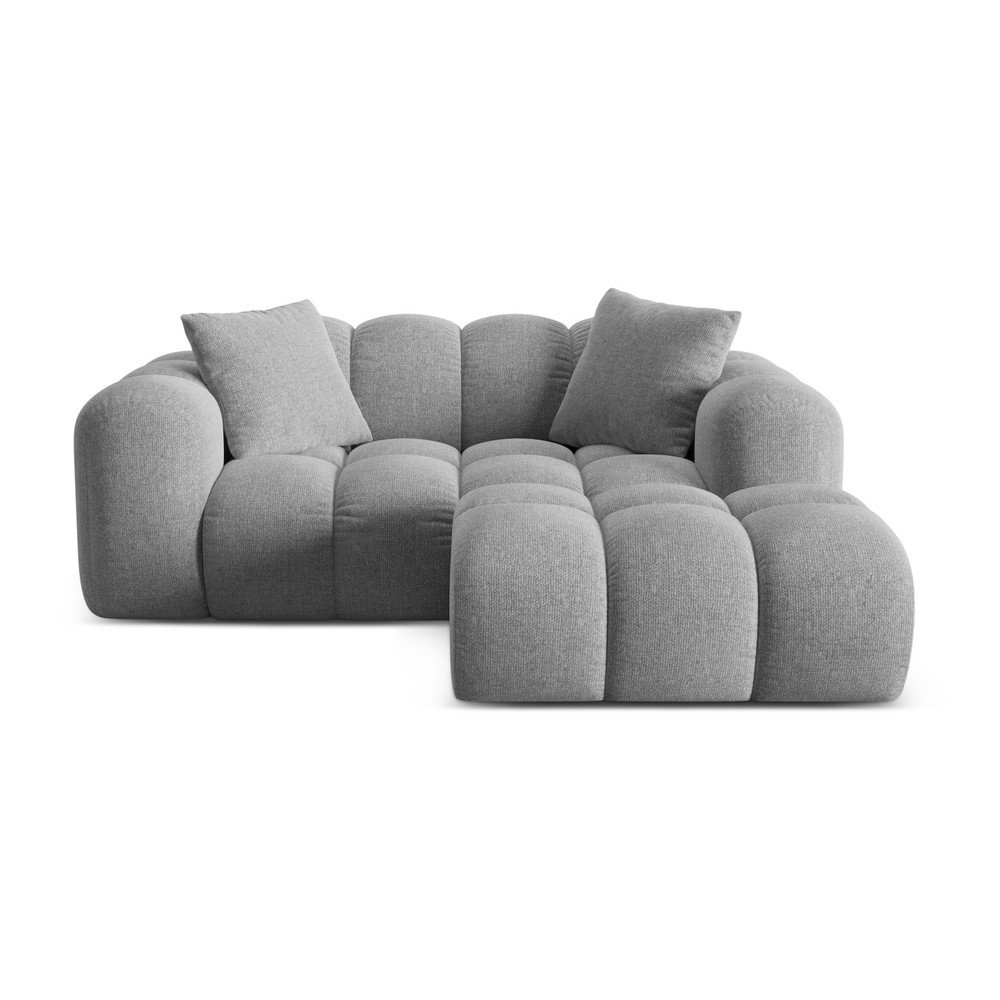 Svetlosivá ženilková rohová pohovka (pravý roh/s leňoškou) Treno – Cosmopolitan Design