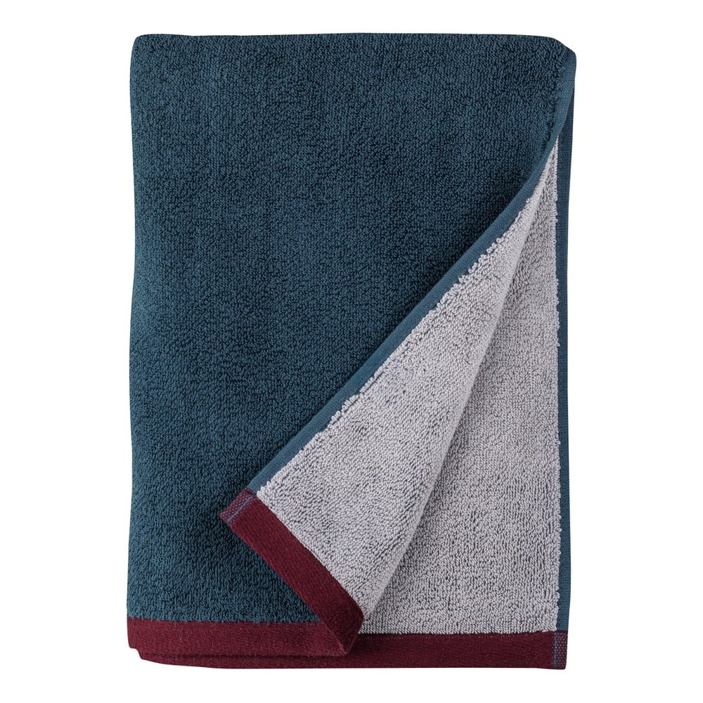 Tmavomodrý/sivý froté uterák z Bio bavlny 50x90 cm Soft – Mette Ditmer Denmark