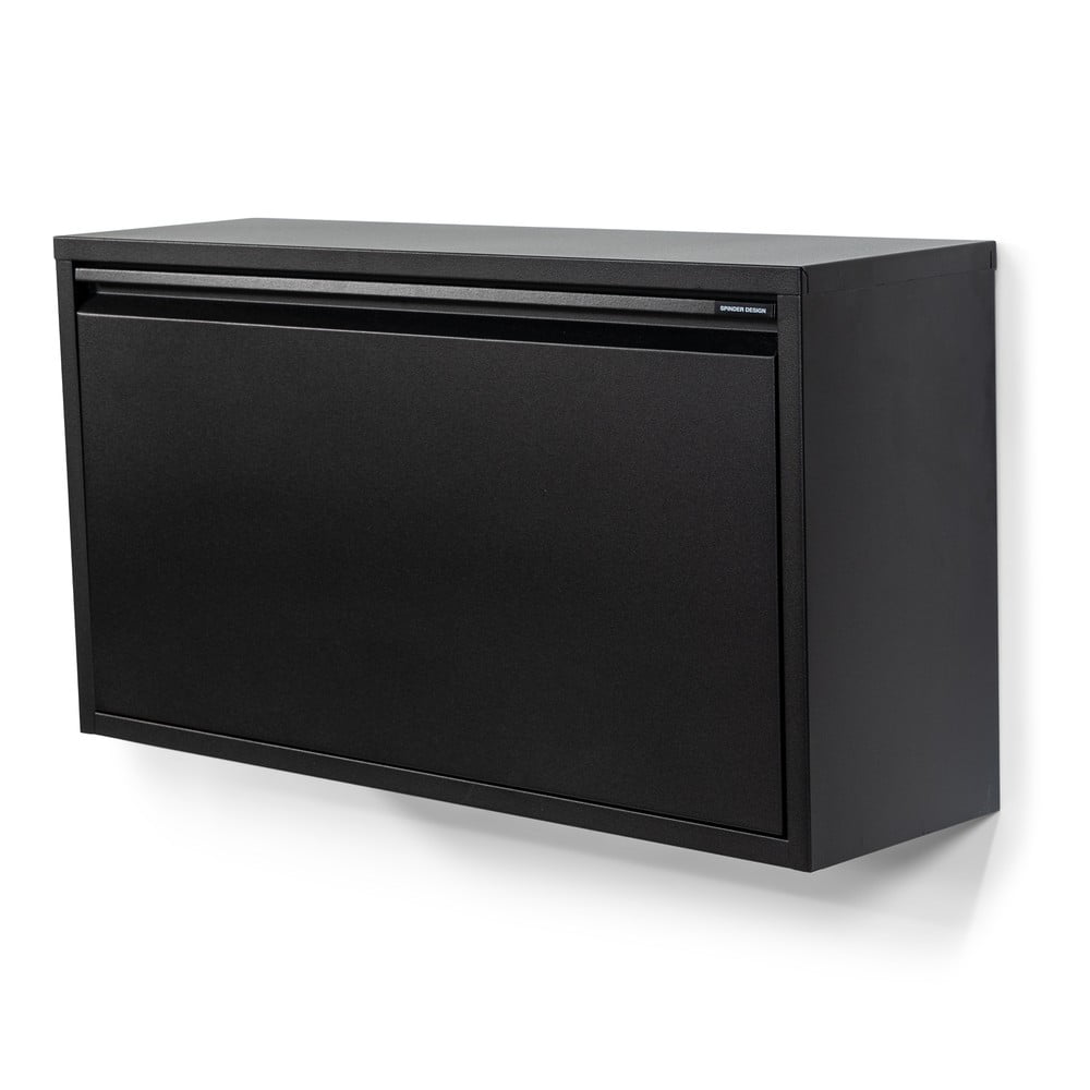Čierna kovová výklopná/závesná skrinka na topánky 75x41x22 cm Billy – Spinder Design