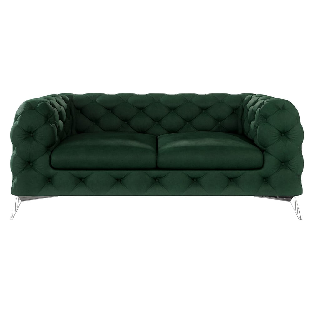 Tmavozelená zamatová pohovka 185 cm Chelsea – Ropez